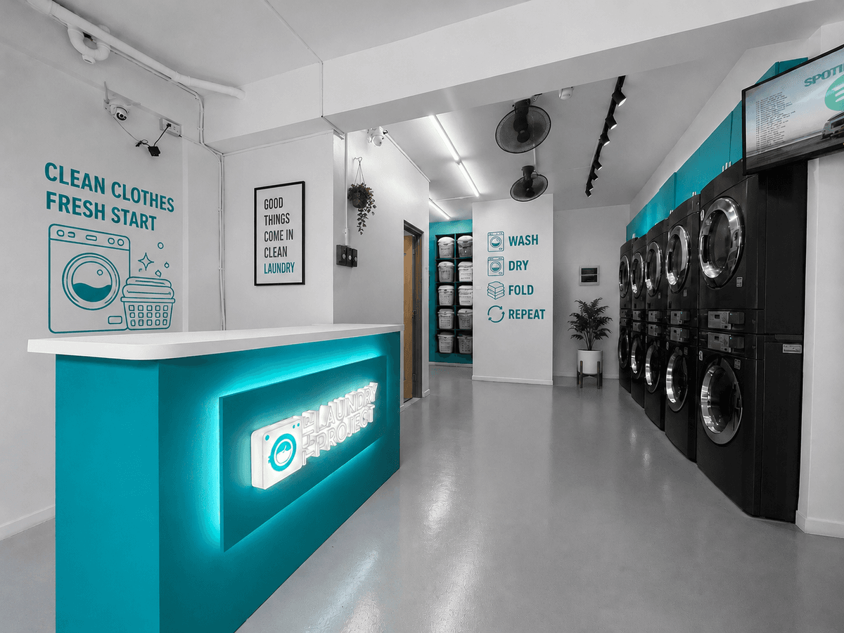 The Laundry Project store interior in Makati — professional laundry facility