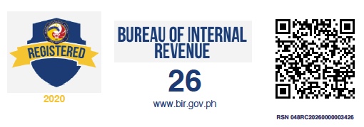 Bureau of Internal Revenue registered badge, RSN 048RC20260000003426. Click to verify.